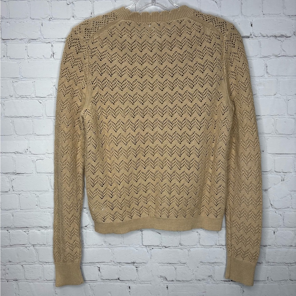 J. Crew Scalloped pointelle cardigan sweater - Picture 3 of 6